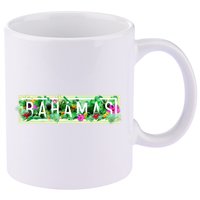 Bahamas Framed Floral Design 11oz C Handle Ceramic Mug