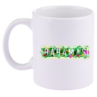Bahamas Framed Floral Design 11oz C Handle Ceramic Mug
