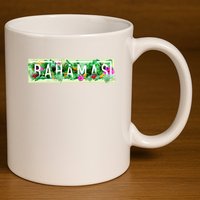 Bahamas Framed Floral Design 11oz C Handle Ceramic Mug