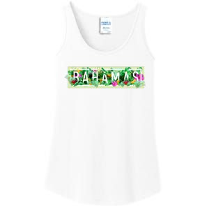 Bahamas Framed Floral Design Ladies Essential Tank