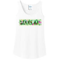 Bahamas Framed Floral Design Ladies Essential Tank