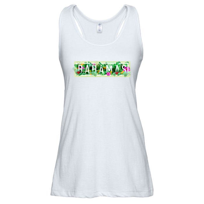 Bahamas Framed Floral Design Ladies Essential Flowy Tank