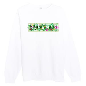 Bahamas Framed Floral Design Premium Crewneck Sweatshirt