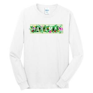 Bahamas Framed Floral Design Tall Long Sleeve T-Shirt