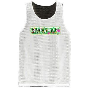 Bahamas Framed Floral Design Mesh Reversible Basketball Jersey Tank