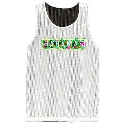 Bahamas Framed Floral Design Mesh Reversible Basketball Jersey Tank