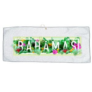 Bahamas Framed Floral Design Large Microfiber Waffle Golf Towel