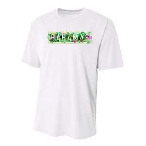 Bahamas Framed Floral Design Performance Sprint T-Shirt