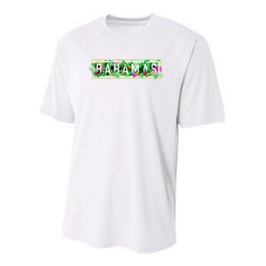 Bahamas Framed Floral Design Youth Performance Sprint T-Shirt