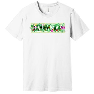 Bahamas Framed Floral Design Premium T-Shirt