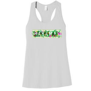 Bahamas Framed Floral Design Women's Racerback Tank