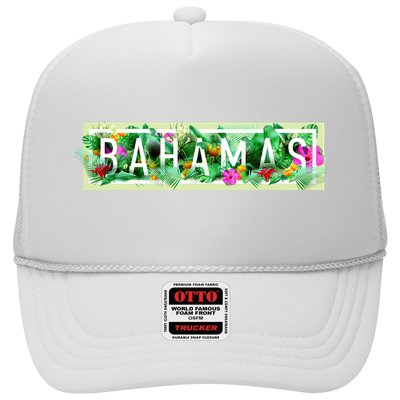 Bahamas Framed Floral Design Trucker Hat