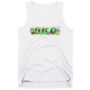 Bahamas Framed Floral Design Tank Top