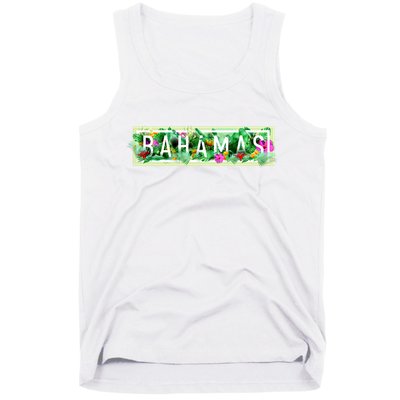 Bahamas Framed Floral Design Tank Top