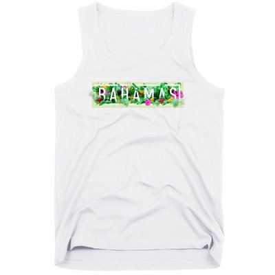 Bahamas Framed Floral Design Tank Top