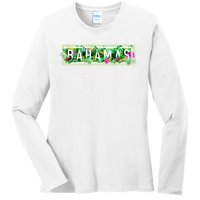 Bahamas Framed Floral Design Ladies Long Sleeve Shirt