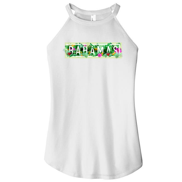 Bahamas Framed Floral Design Women's Perfect Tri Rocker Tank