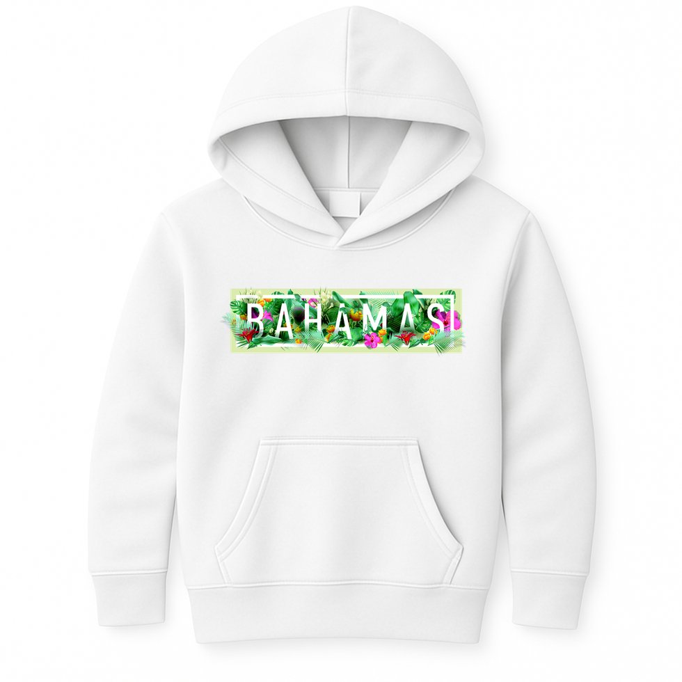 Bahamas Framed Floral Design Kids Hoodie