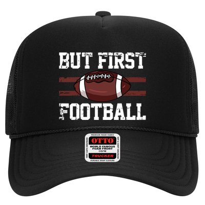 But First Football | Football Player Vintage Gift Trucker Hat