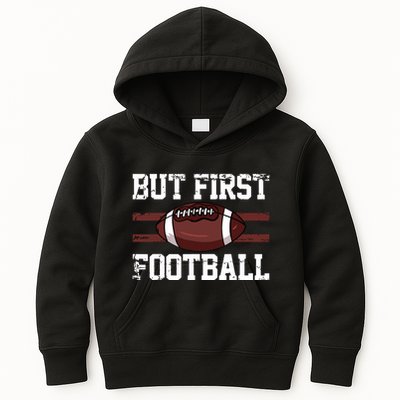 But First Football | Football Player Vintage Gift Kids Hoodie
