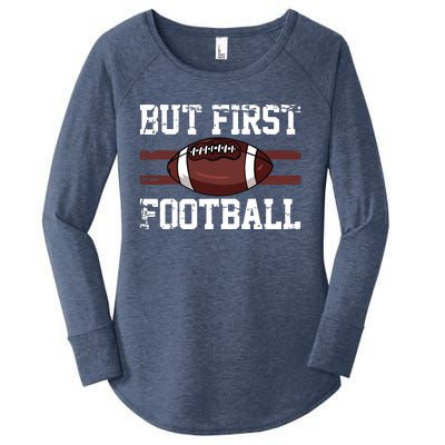 But First Football | Football Player Vintage Gift Women's Perfect Tri Tunic Long Sleeve Shirt