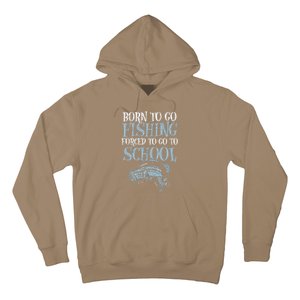 Born Fishing Forced To School Funny Bass Fish Fisherman ,Short Sleeve Hoodie