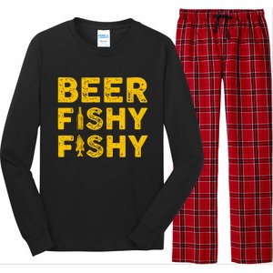 Beer Fishy Fishy Fishing Lover Funny Long Sleeve Pajama Set