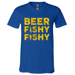 Beer Fishy Fishy Fishing Lover Funny V-Neck T-Shirt