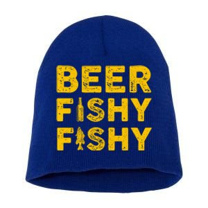 Beer Fishy Fishy Fishing Lover Funny Short Acrylic Beanie