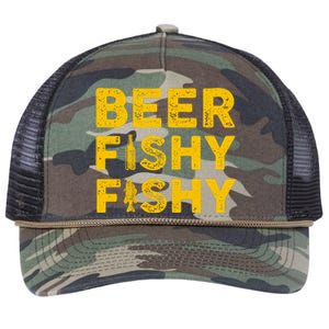 Beer Fishy Fishy Fishing Lover Funny Retro Rope Trucker Hat Cap