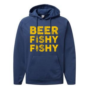 Beer Fishy Fishy Fishing Lover Funny Performance Fleece Hoodie