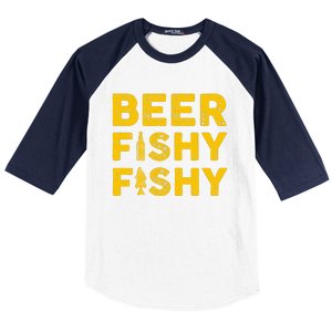 Beer Fishy Fishy Fishing Lover Funny Baseball Sleeve Shirt