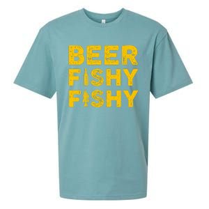 Beer Fishy Fishy Fishing Lover Funny Sueded Cloud Jersey T-Shirt