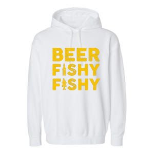 Beer Fishy Fishy Fishing Lover Funny Garment-Dyed Fleece Hoodie