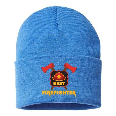 Best Firefighter Fire Cute Gift Sustainable Knit Beanie