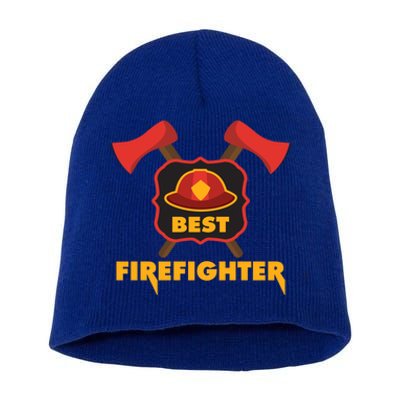 Best Firefighter Fire Cute Gift Short Acrylic Beanie