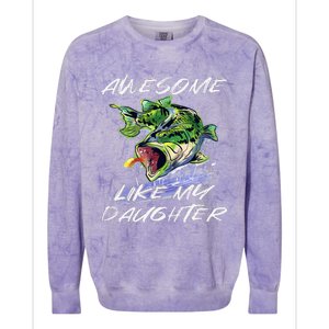 Bass Fishing Father's Day Awesome Like My Daughter Colorblast Crewneck Sweatshirt