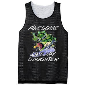 Bass Fishing Father's Day Awesome Like My Daughter Mesh Reversible Basketball Jersey Tank