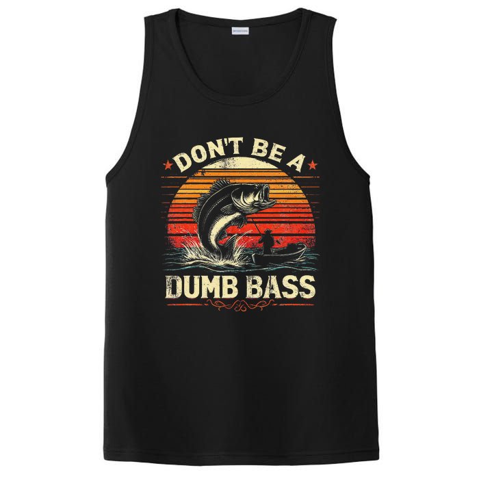 Bass Fishing Funny Dont Be A Dumb Bass Retro Fishing Gift PosiCharge Competitor Tank