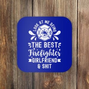 Best Firefighter Friend Funny Fire Fire Truck Graphic Cool Gift Coaster