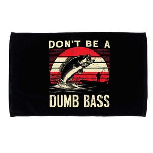 Bass Fishing Funny Dont Be A Dumb Bass Retro Fishing Gift Microfiber Hand Towel