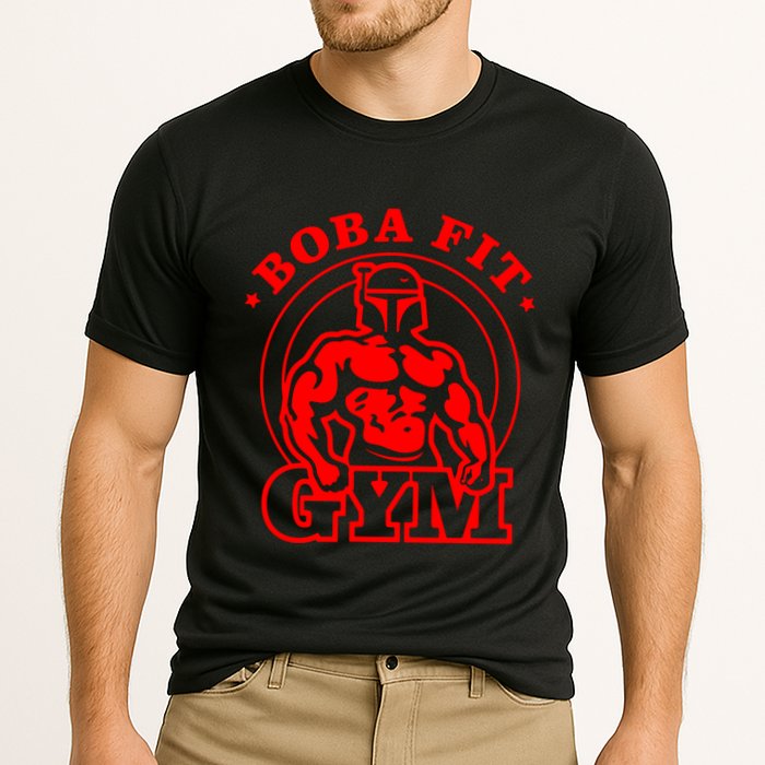 Boba Fit Fat Bodybuilding Gym Cooling Performance Crew T-Shirt
