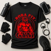 Boba Fit Fat Bodybuilding Gym Cooling Performance Crew T-Shirt