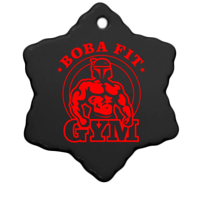 Boba Fit Fat Bodybuilding Gym Ceramic Star Ornament