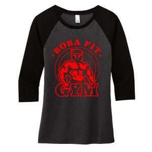 Boba Fit Fat Bodybuilding Gym Women's Tri-Blend 3/4-Sleeve Raglan Shirt