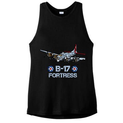 B17 Flying Fortress Bomber Ladies PosiCharge Tri-Blend Wicking Tank