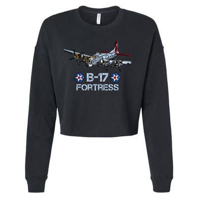 B17 Flying Fortress Bomber Cropped Pullover Crew