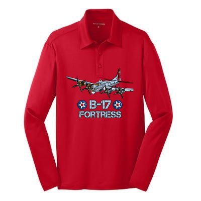 B17 Flying Fortress Bomber Silk Touch Performance Long Sleeve Polo