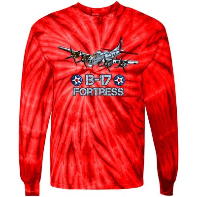 B17 Flying Fortress Bomber Tie-Dye Long Sleeve Shirt