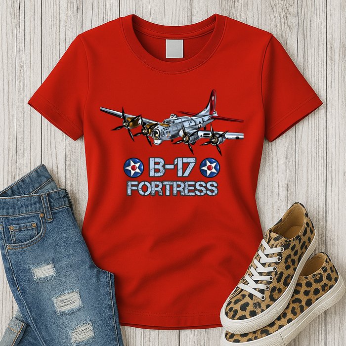 B17 Flying Fortress Bomber Womens T-Shirt